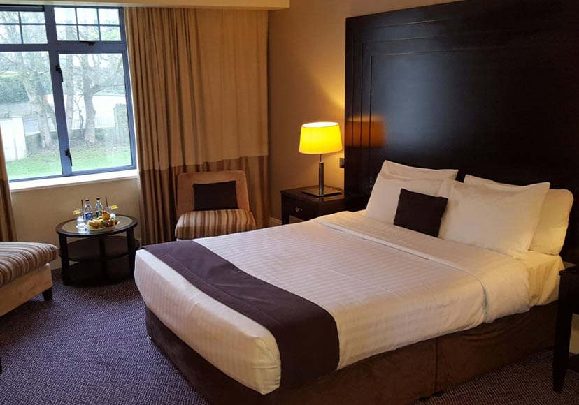 Double bed at the Shamrock Lodge Hotel.