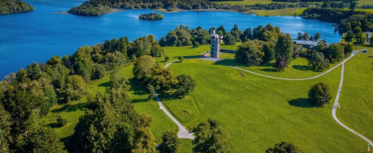 Aerial view of Lough Key Forest & Activity Park.